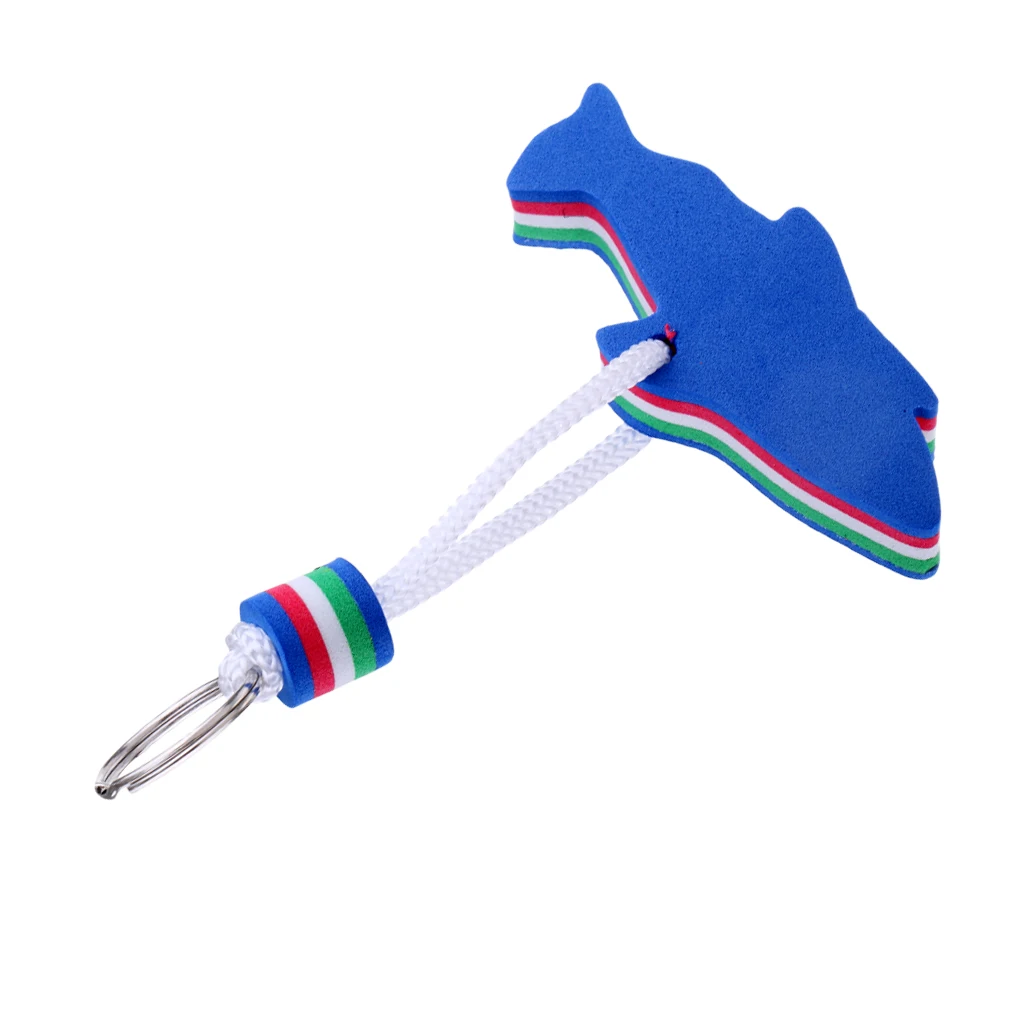 EVA Dolphin Shaped Floating Key Ring Key Chain Water Buoyant Key Holder for Boat Yachting Sailing Water Sports Blue/Orange