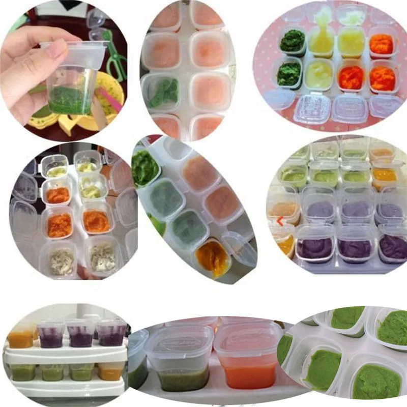 Baby Weaning Food Pots Freezer Cubes BPA FREE Microwave Safe