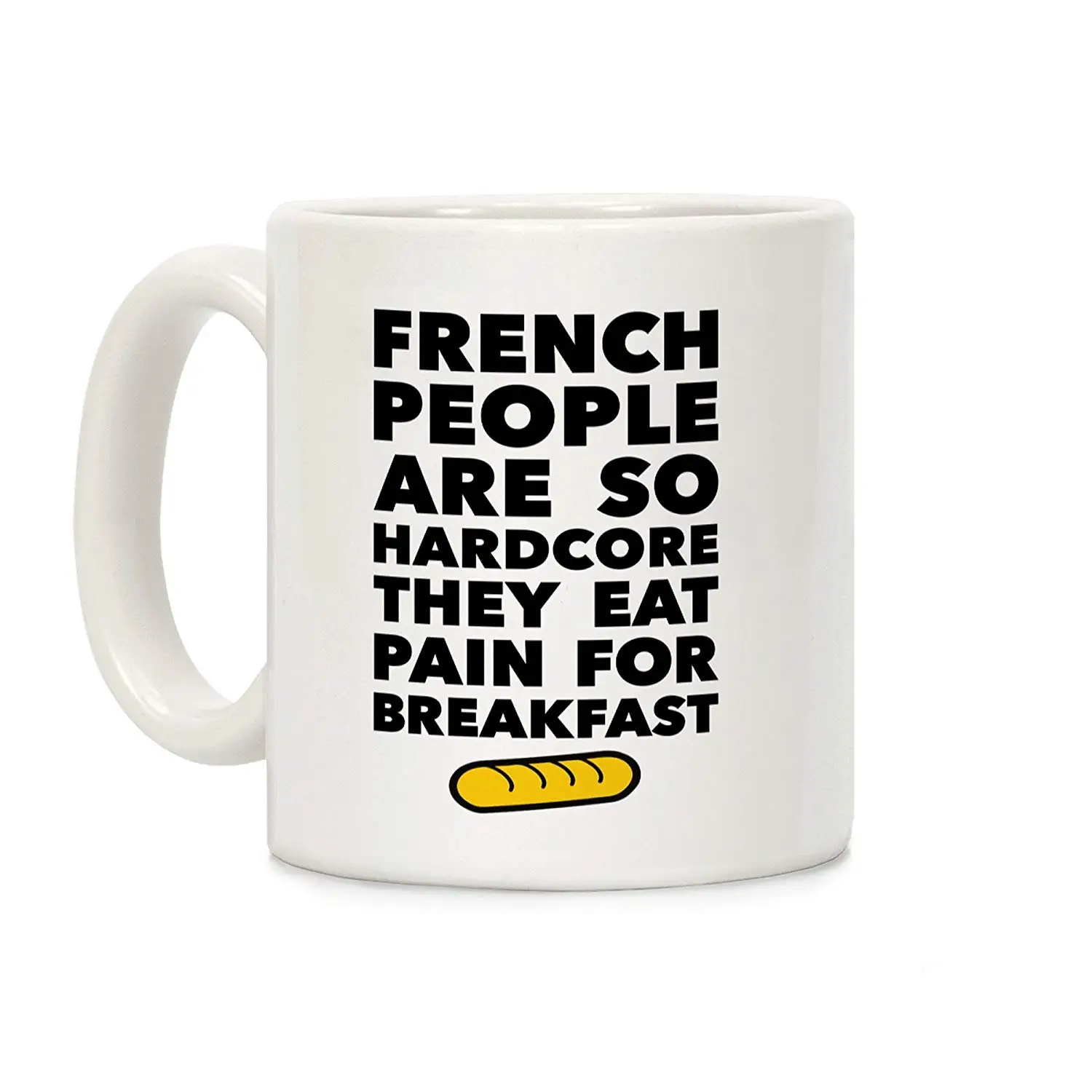 Pain For Breakfast White 11 Ounce Ceramic Coffee Mug | Дом и сад