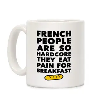 

Pain For Breakfast White 11 Ounce Ceramic Coffee Mug
