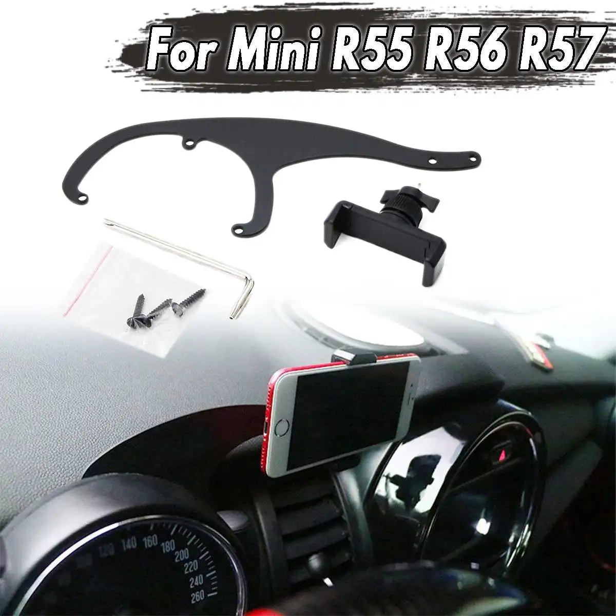 Suporte do Telefone Móvel do Carro ° para Bmw para Mini Cooper R60 R61 F54 F55 F56 F60 Mini Titular Volante Traseira 360 R55 R56 R57 12 Suporte universal p/ carro