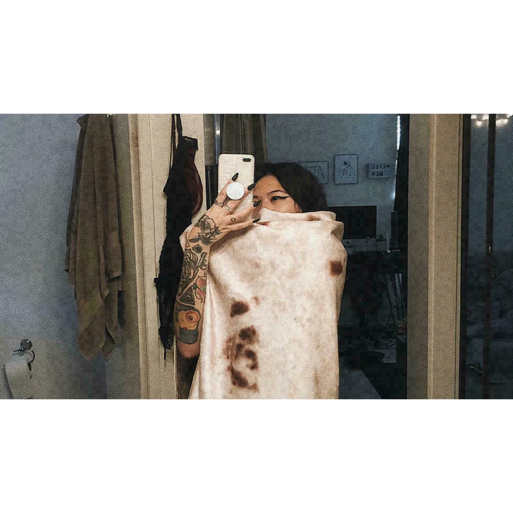 

Blanket Throw Tortilla Texture Soft Fleece Throw Blanket Super Soft Creative Banket Original Home Decor Flannel Mexican Food