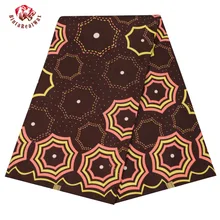Полиэстер воск печатает ткань Анкара бинта настоящий воск высокого качества 6 ярдов африканская ткань для вечерние платья FP6208