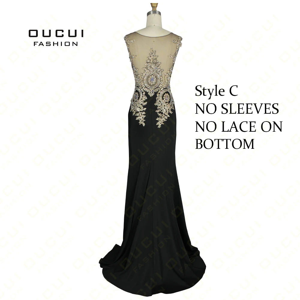 Реальные фотографии наивысшего качества черного цвета кружева вышивать вечернее элегантное длинное вечернее платье OL102653