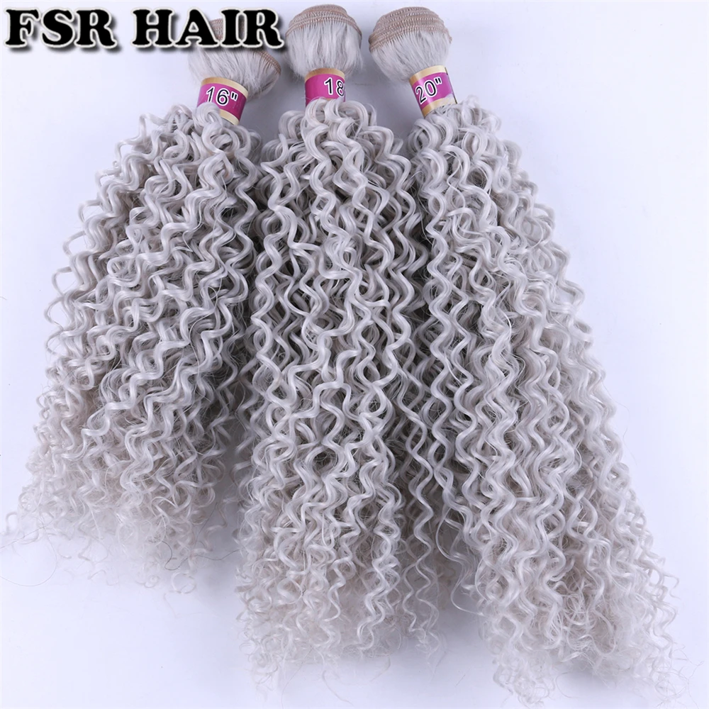 Afro Crespo Encaracolado Ombre Cor do Cabelo Preto para Verde 16 18 20 & 22 Disponível 70 G/peça Extensão do Cabelo Sintético 27 Cheap Tecer sintético