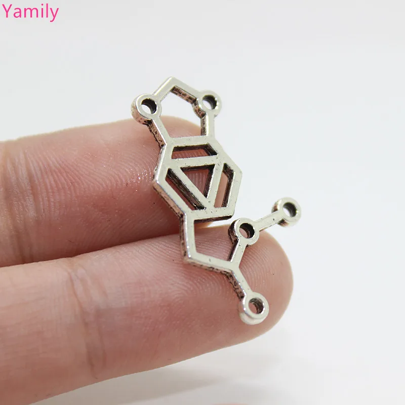 

15pcs-- 31x17mm Molecule Charms Antique Silver tone Molecule charm Pendant