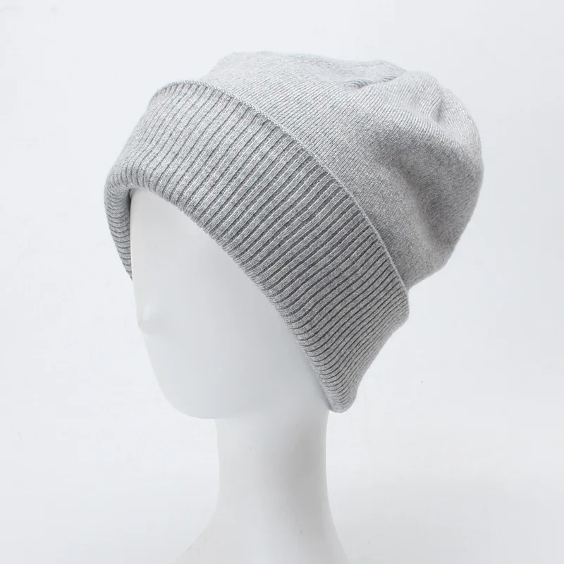 Двойной слои полушерстяные вязаная шапочка мягкая теплая для женщин Череп Осенняя зимняя шапка h0005