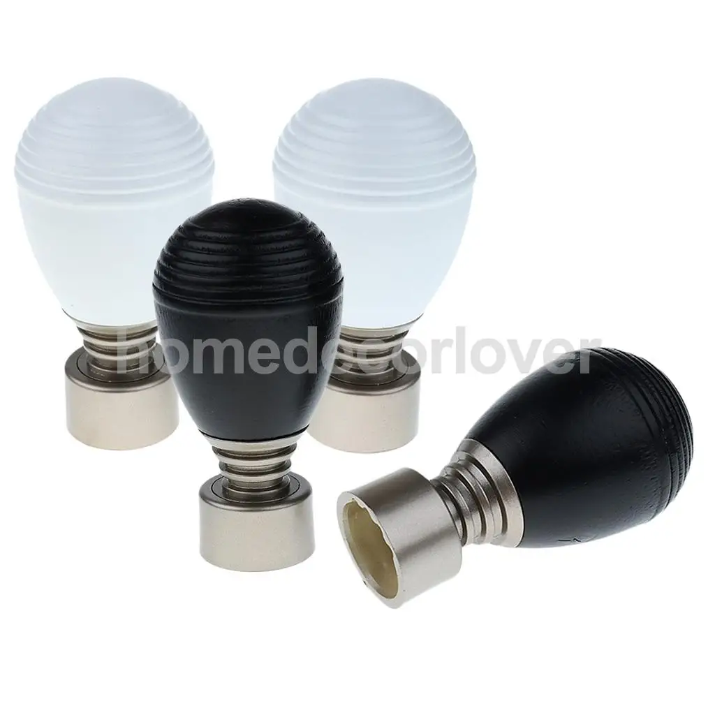 2PCS Window Curtain Drapery Rod/Pole End Cap Rod Head Cap for Curtain Poles with 28mm Inner Dia	