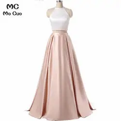 Элегантный 2018 A-Line манекен для вечернего платья длинные с карманами Двойка платье молния сзади торжественное Вечеринка платье