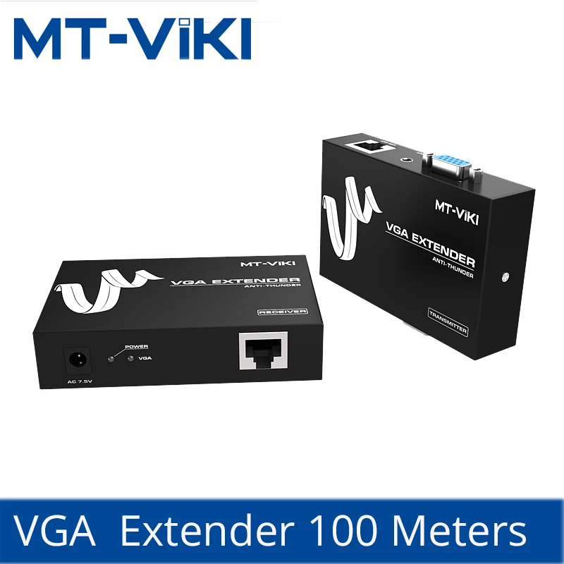 MT-Viki VGA Extender 100M VGA Video Audio Extender Repeater over UTP by 1 RJ45 CAT 5e / 6 LAN Cable MT-100T MT-Viki VGA Extender 100M VGA Video Audio Extender Repeater over UTP by 1 RJ45 CAT 5e / 6 LAN Cable MT-100T