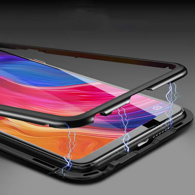 Магнитный адсорбционный чехол для Xiaomi Mi 8 SE P20 Lite Nova 3 3i металлическая рамка корпус