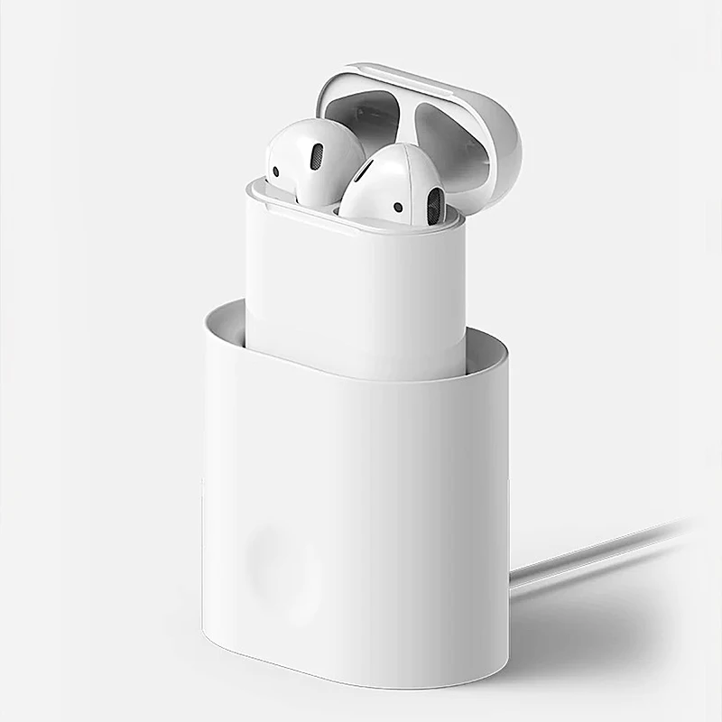 Силиконовый защитный чехол для Airpods i7 i10 tws зарядный чехол Настольная подставка держатель для зарядки док-станции Аксессуары Гаджеты - Цвет: white