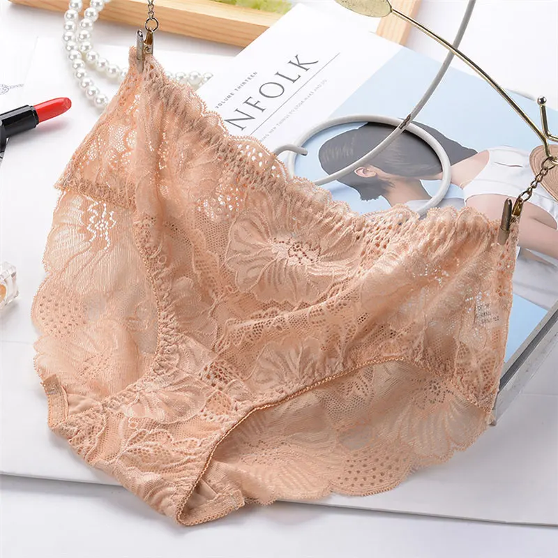 Women's high quality sexy lace Panties Mid-Rise waist briefs women Lingerie hollow underpant women's briefs and underwear