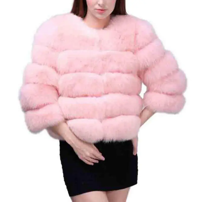 Женская осенне-зимняя высококачественная Толстая короткая куртка из искусственного лисьего меха теплая парка плюс женская куртка