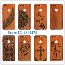 Роскошный чехол Henna с цветочным крестом для huawei Honor 8, деревянный чехол из натурального ТПУ, деревянный защитный чехол для телефона huawei Honor8, крылья волка, Тотем