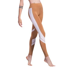 Fitness Yoga Sports Leggings Women Sports Gym Sportwear Color Block Gym Fitness Workout Elastic Tights Trousers Skinny Trousers mesh trim color block gym leggings