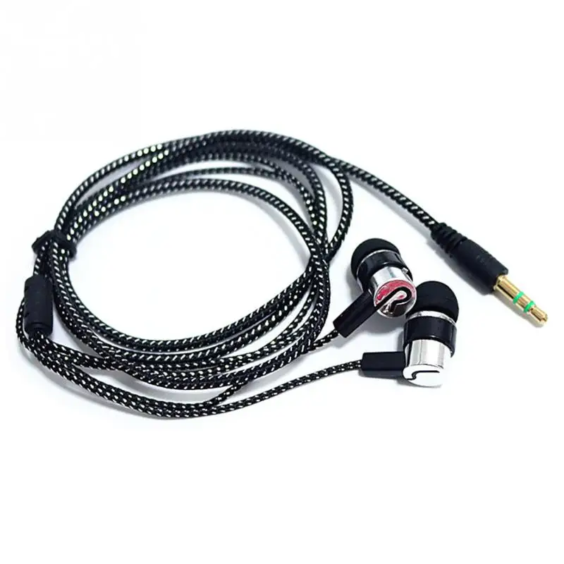 

Noise Isolating Wired Earphone Jack Standard Reflective Cloth Line In-ear Earbuds without Mic