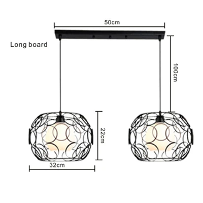 Простой скандинавский стиль подвесной светильник офисный магазин одежды, кафе настольная лампа из кованого железа кантри Ретро лампа - Цвет корпуса: A Double head black