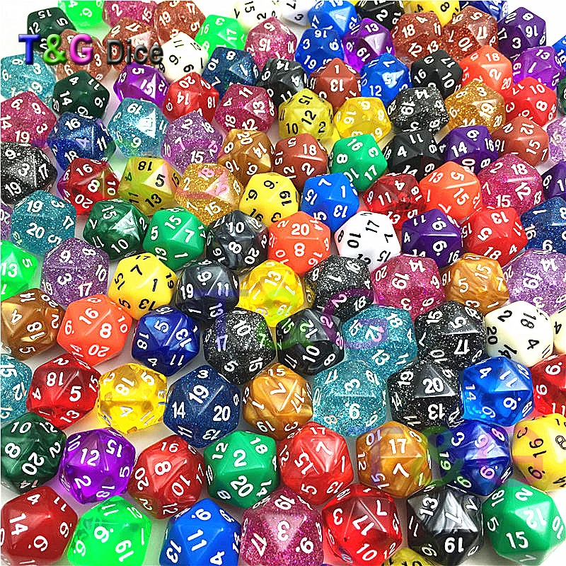 Различные цвета смешанный тип полный набор 10 Twenty Side D20 экстремальные кости