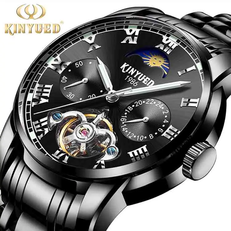 Original Top Brand Mens Business Watches Luminous Hands Skeleton Tourbillon Automatic Watch Mechanical Moon Phase Montre Homme (31)