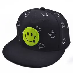 Вышитые улыбка уход за кожей лица хип хоп замши кепки бейсбол пустой папа шапки для ребенка шляпа для стрельбы ребенок