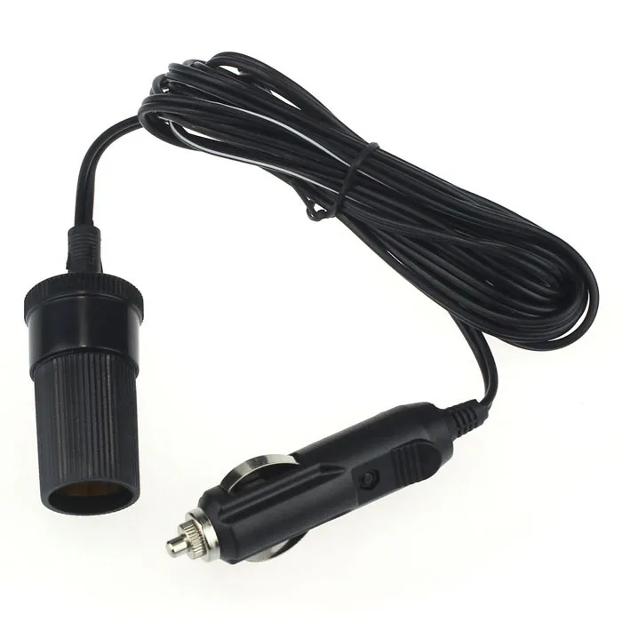 

12V 24V 10A Car Accessory Cigarette Lighter Socket Extension Cord Cable 1-5m #@Z