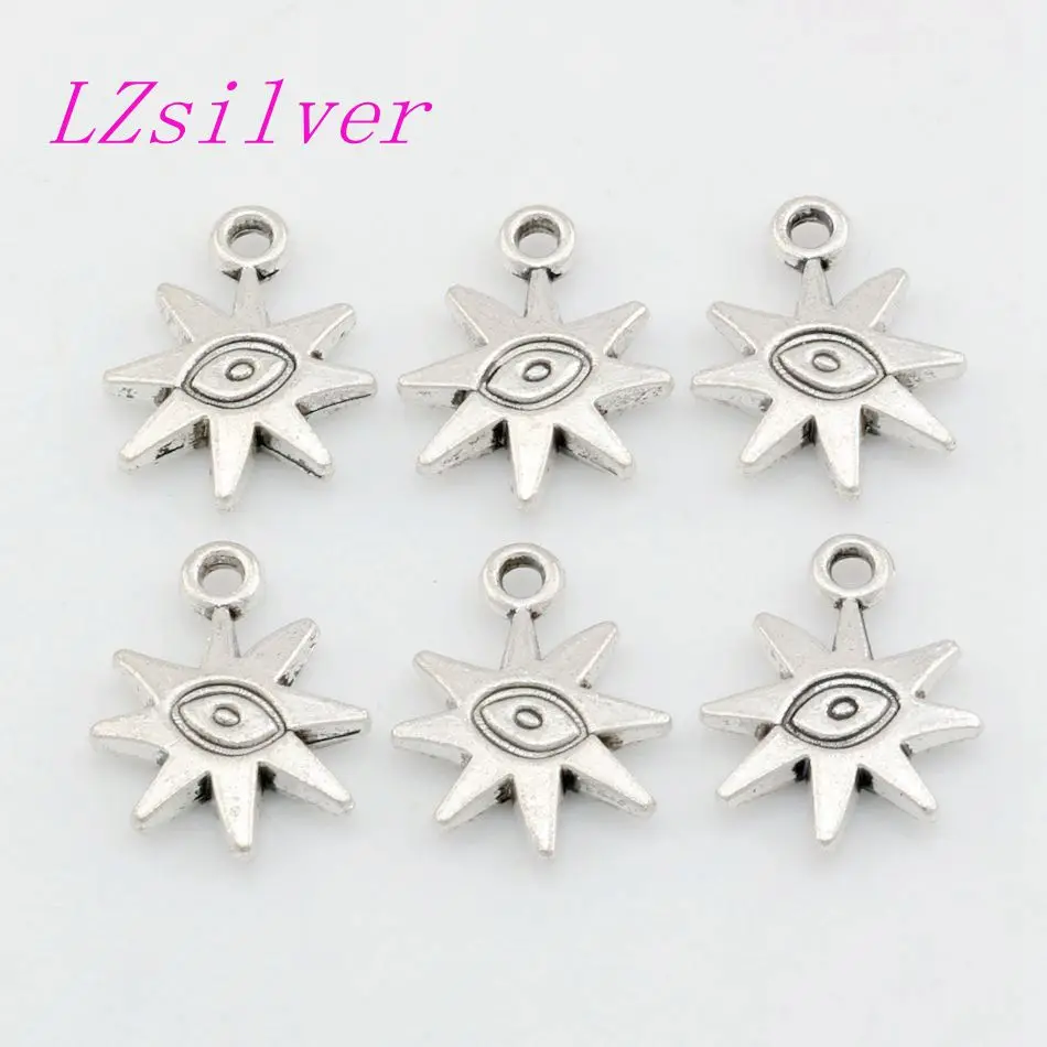 

Hot sell ! 100pcs Antique Silver ZInc Alloy Duplex Evil Eye Charm Pendant DIY Jewelry 14.5x 19mm A-043