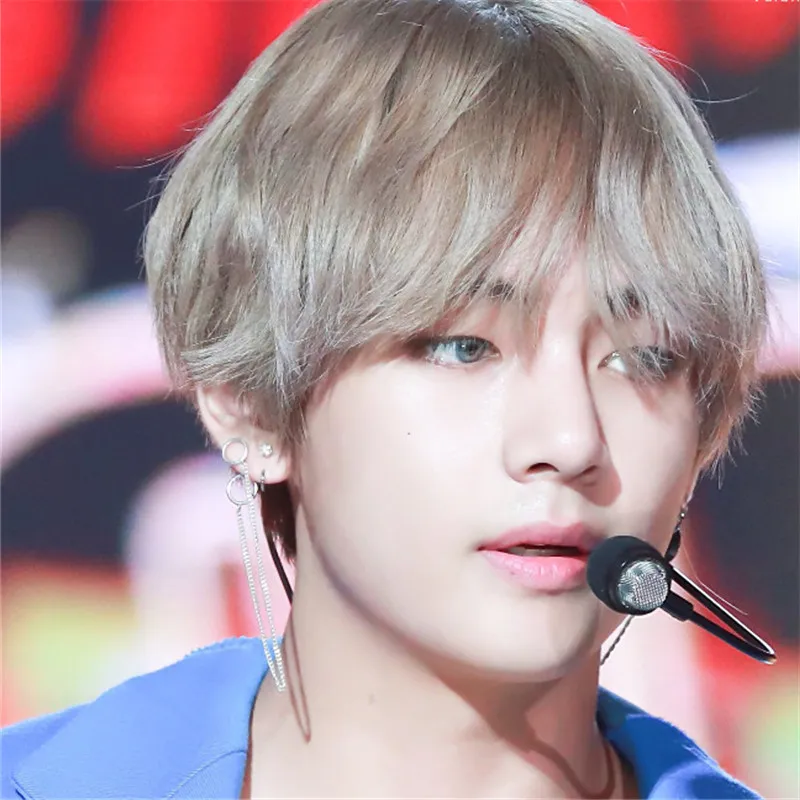 KPOP DNA корейские простые серьги Bangtan V Kim Tae Hyung из титановой нержавеющей стали с