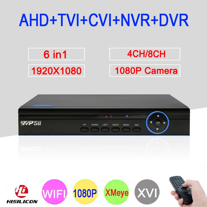 Goedkoop 1080 p urveillance Camera Xmeye Blue Panel 2MP 4CH 8CH Hybrid Coaxiale Onvif WIFI 6 in 1 CVI TVI NVR AHD CCTV DVR Gratis Verzending