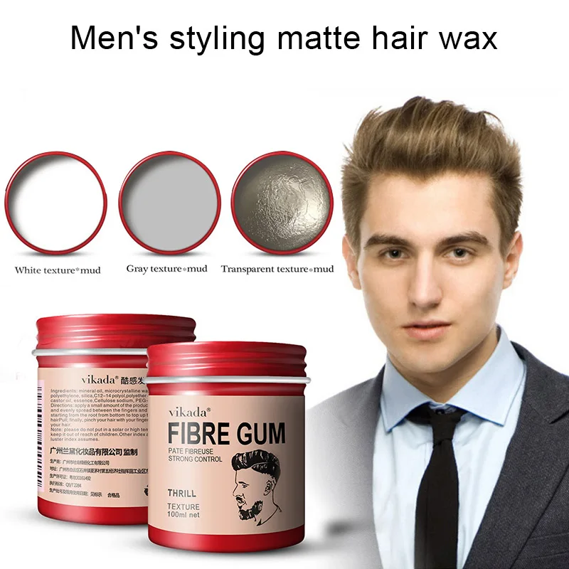 Men Hair Styling Wax Shine Free Matte for Dry Hair Lasting Shaping MSI