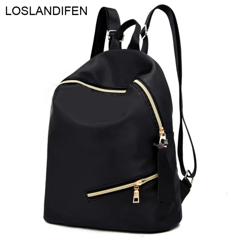 

2019 New Women Backpacks Nylon College Bags for Teenage Girls Ladies' Travel Backpack Black School Bags