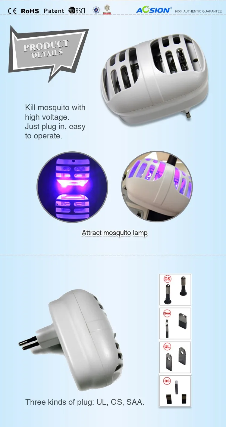 Aosion Лидер продаж/для дома Используйте UL Plug вредителей contol продукт! Электрический комаров убийца лампа с UVA светодиодный светильник насекомое-вредитель убийца