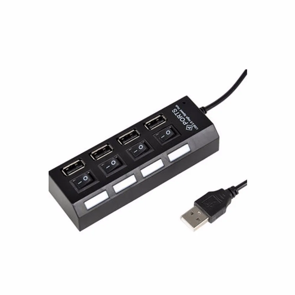 4 портовый USB 1 концентратор питания высокоскоростной адаптер вкл/выкл