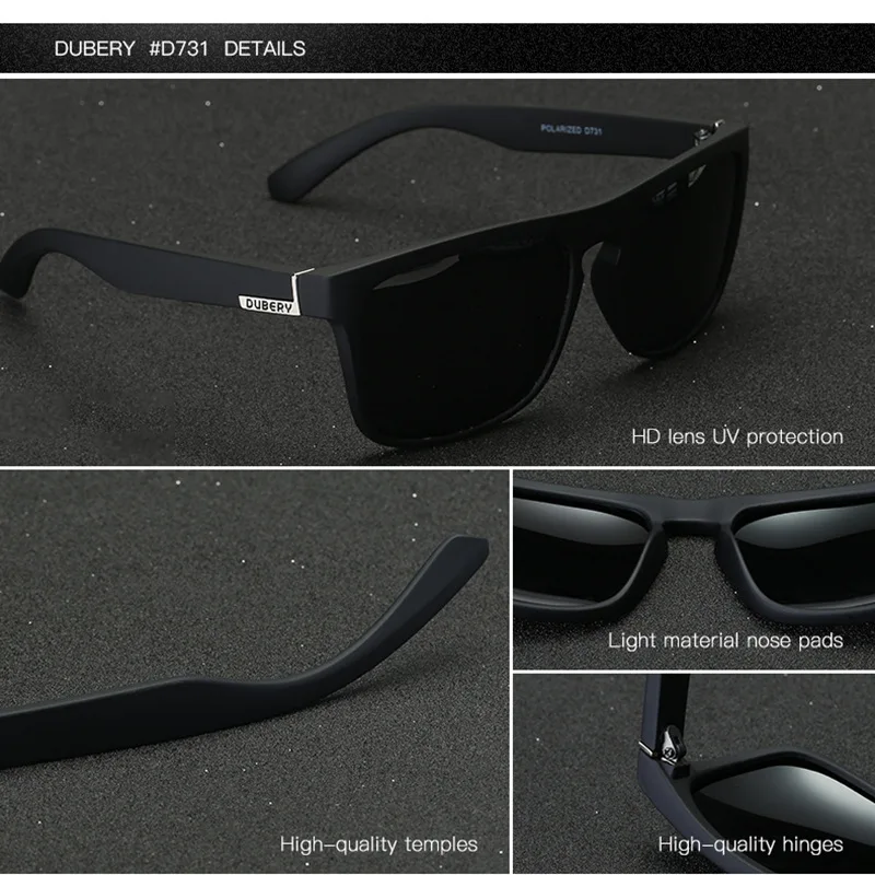 DUBERY поляризационные солнцезащитные очки для мужчин и женщин классические солнцезащитные очки для мужчин для вождения спортивные модные мужские очки дизайнерские Oculos UV400 731