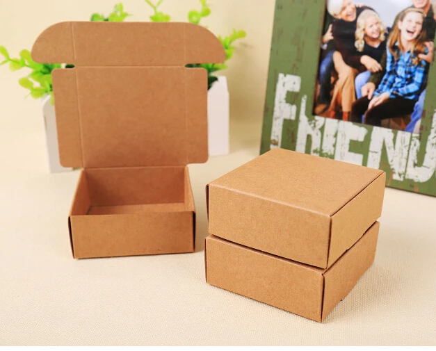 Caja de para de regalo, caja de cartón artesanal hecha a mano natural, 100 piezas|box box|box gift boxbox small - AliExpress
