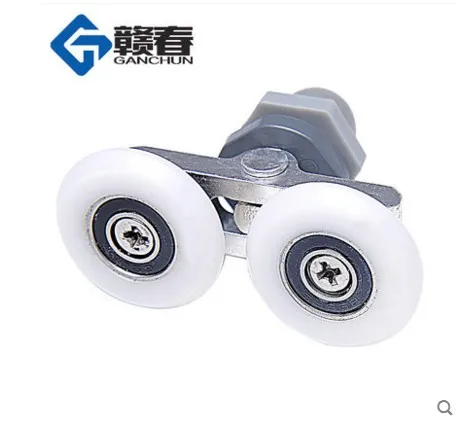 

8pcs 19/23/25/27mm bearing diameters double gray sliding Pulley/Rollers/Runners/Wheels for shower cabin parts