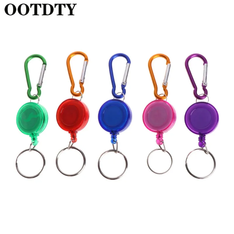 

OOTDTY Fly Fishing Tool Zinger Retractor Retractable Reel Holder Key Chain Nylon Cord Fishing Buckle
