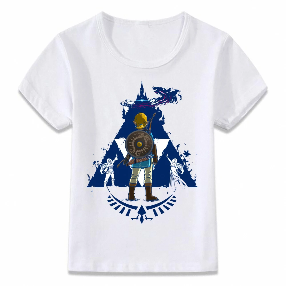3C0003U Детская одежда; футболка; Zelda щит хайлии; футболка для мальчиков и девочек; футболки для малышей - Цвет: 3C0003U