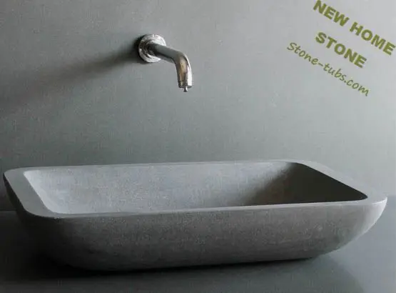 rectangular stone vessel sink blue limestone honed surface finished ... rectangular stone vessel sink blue limestone honed surface finished ...