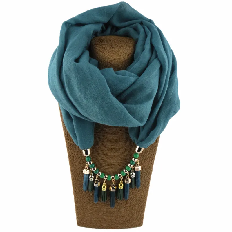 RUNMEIFA, многостильное ювелирное массивное ожерелье, кулон, шарф, женский шейный платок в богемном стиле, Женские аксессуары, хиджаб, магазины - Цвет: 5