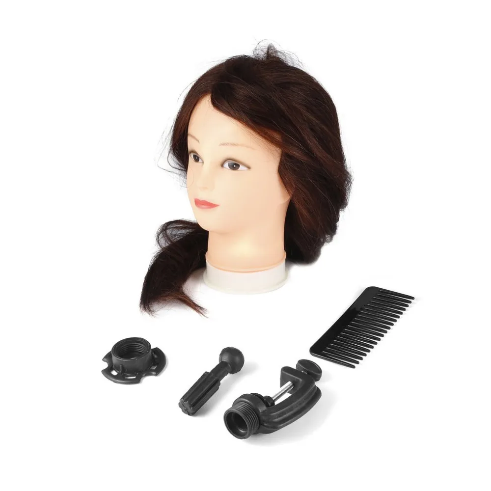 26 дюймов натуральных волокон синтетических волос Обучение Манекен головы нахалы вторглись манекен прически для длинных волос куклы