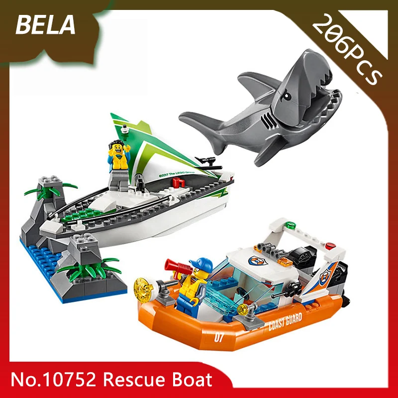 

Bela 10752 City Series 206pcs Coast Guard Sea Rescue Boat Building Blocks Bricks Toys Compatible with Legoings