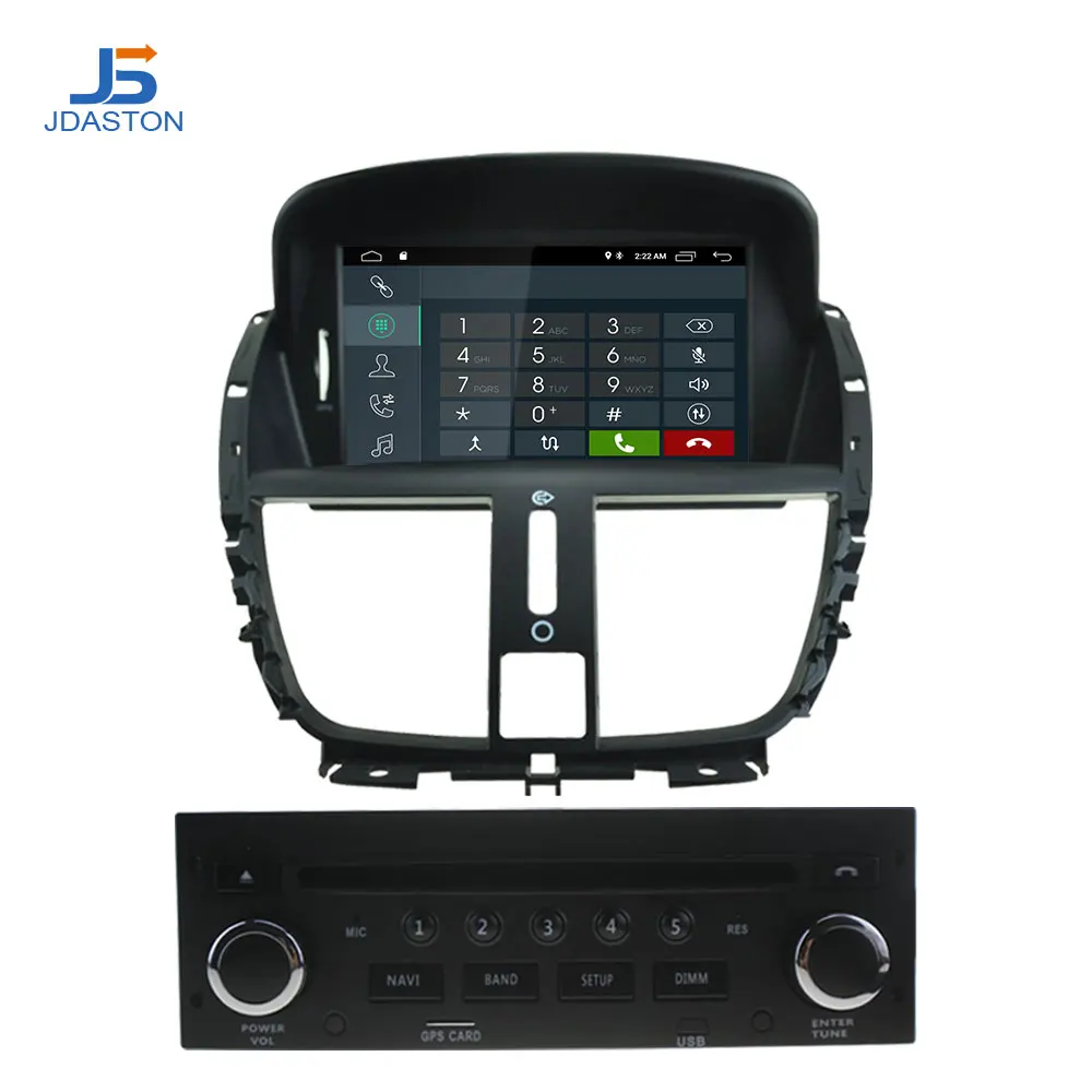 Sale JDASTON Android 9.1 Car DVD Player For Peugeot 207 Multimedia Video WIFI GPS Navigation 1 Din Car Radio Stereo Steering wheel 1