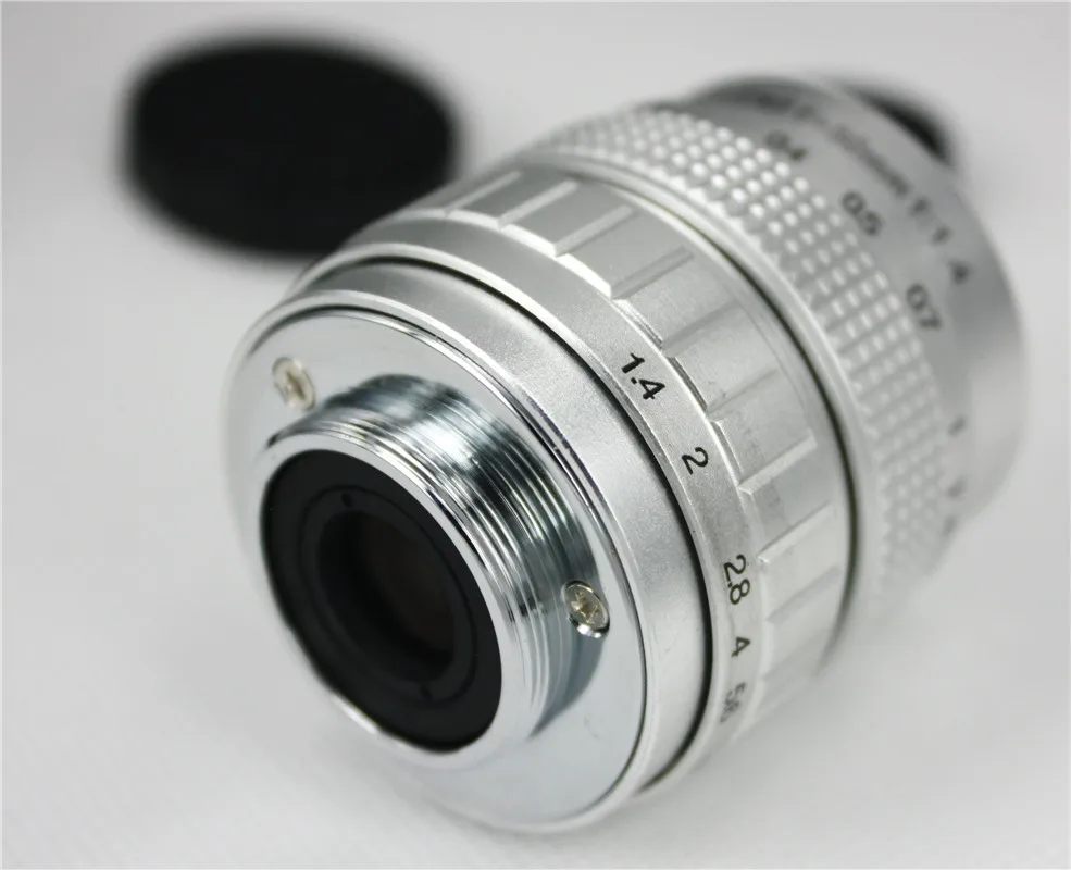 Новые CC ТВ Камера объектив Серебряный 50 мм f1.4 C крепление для Sony nikon samsung NX Камера для GF3 GF2 GF1 G3 GH1 GH2 EP1 EP2 EPL1 EPL2