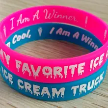 2 шт., розовый и синий, мой любимый силиконовый браслет с мороженым, двухсторонняя печать, детский умный крутой браслет, браслеты для мальчиков и девочек