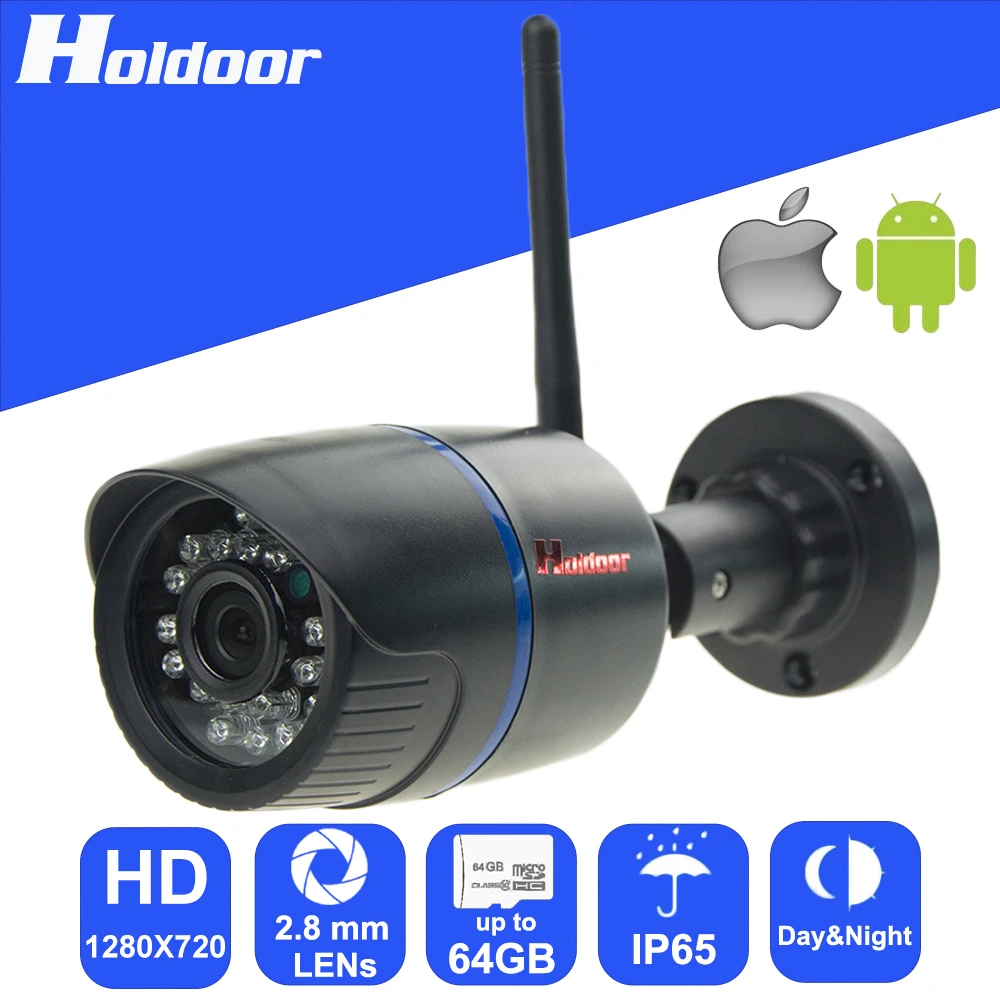  IP Camera wi-fi Wireless Surveillance Camcorder HD 720P with Micro SD Slot Waterproof DIY Alarm System for Home Indoor Outdoor 