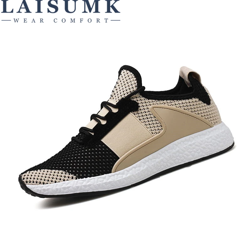 

LAISUMK 2019 Fashion Summer Men Casual Trend Air Mesh Shoes Hombre Platform Breathable Light Network Sneakers