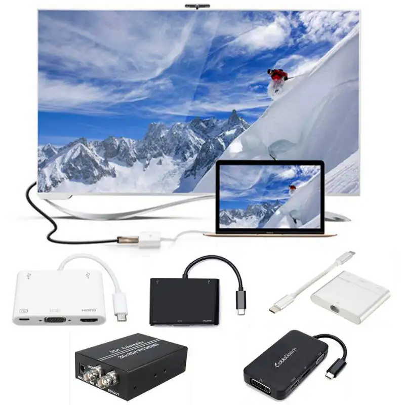 

SDI To HDMI and SDI Converter US Plug 1080P HD Support 3G HD SD to SDI Video Audio Converter Adapter Coaxial Cables
