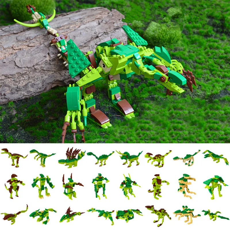 blocks world dinosaurs instructions