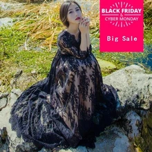 2020 Vintage Summer Women Lace Long Dresses Maxi Elegant Prom Fashion Casual Ladies Clothes Black Lace
